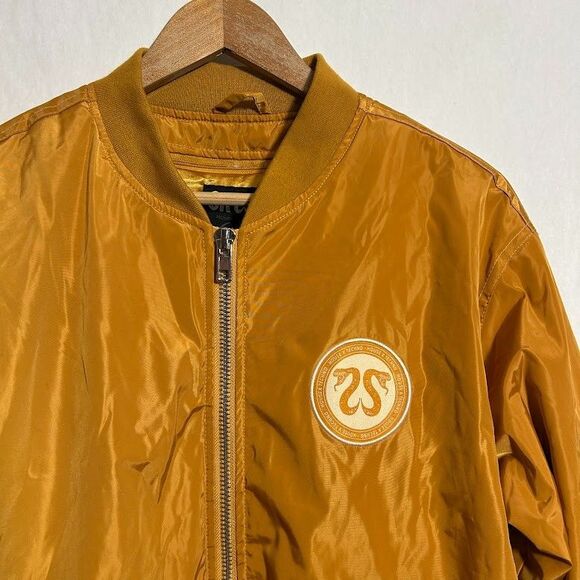 CRSSD Mens Bomber Jacket S House x Techno DJ Music Festival EDM Rave Yellow Gold - Picture 4 of 8